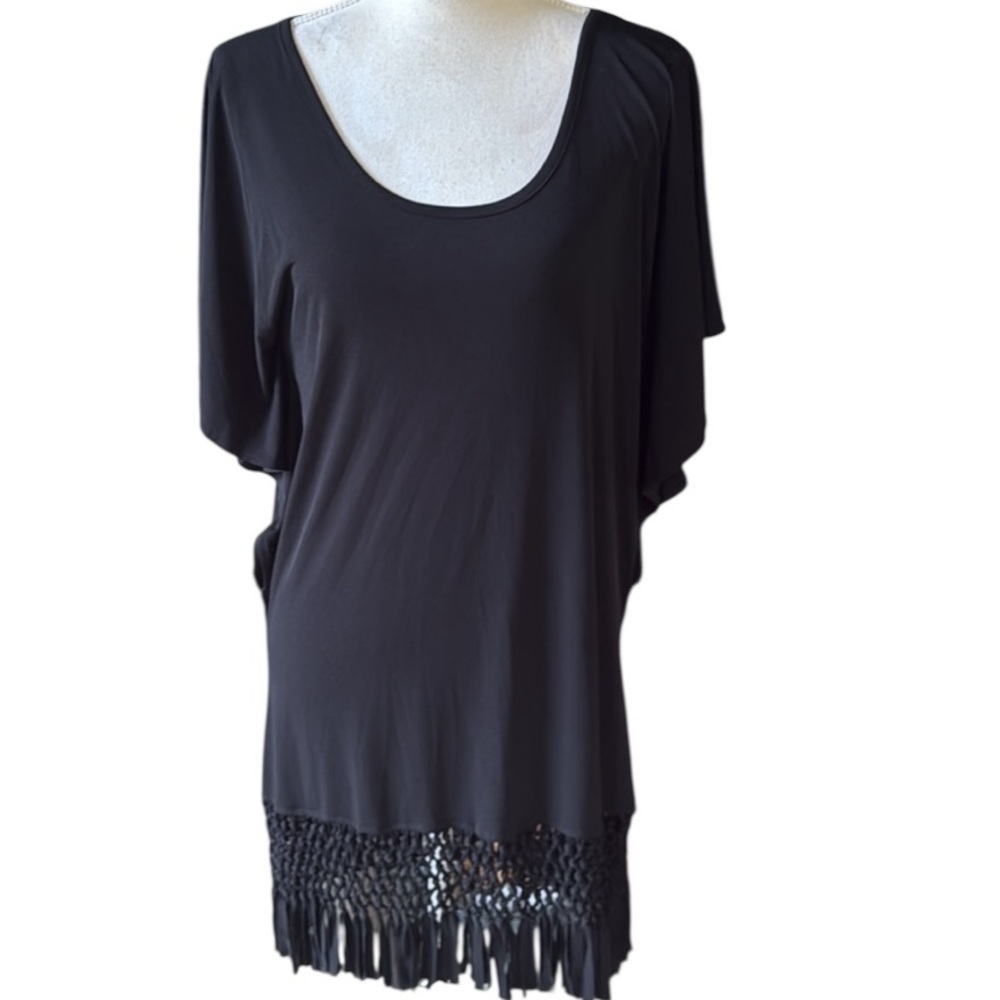 DOTTI ladies, black swimsuit, cover-up or summer dress smallhassle hemline NWOT